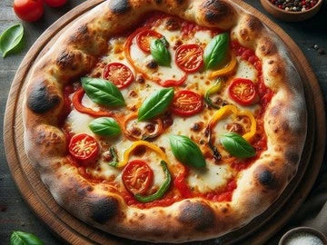 Sourdough pizza fresh from the oven