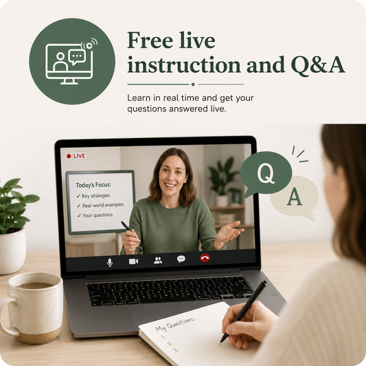 Free live instruction and Q&A