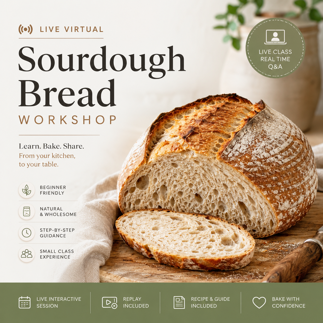 Live Virtual Sourdough Bread Workshop