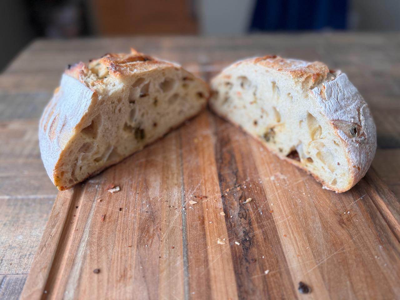 Cheddar and Jalapeño Sourdough Bread
